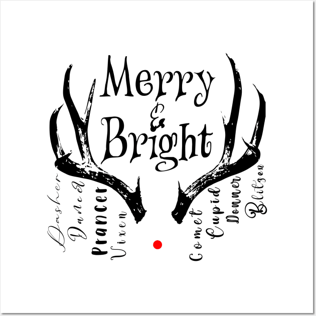 Merry Reindeer Wall Art by Wizardbird